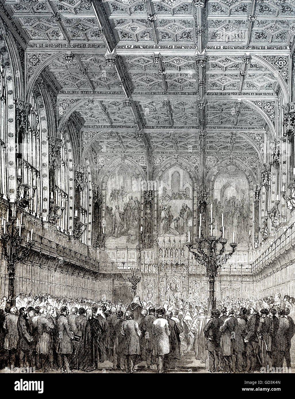 La Chambre des Lords, chambre haute, Londres, Angleterre, 19e siècle Banque D'Images