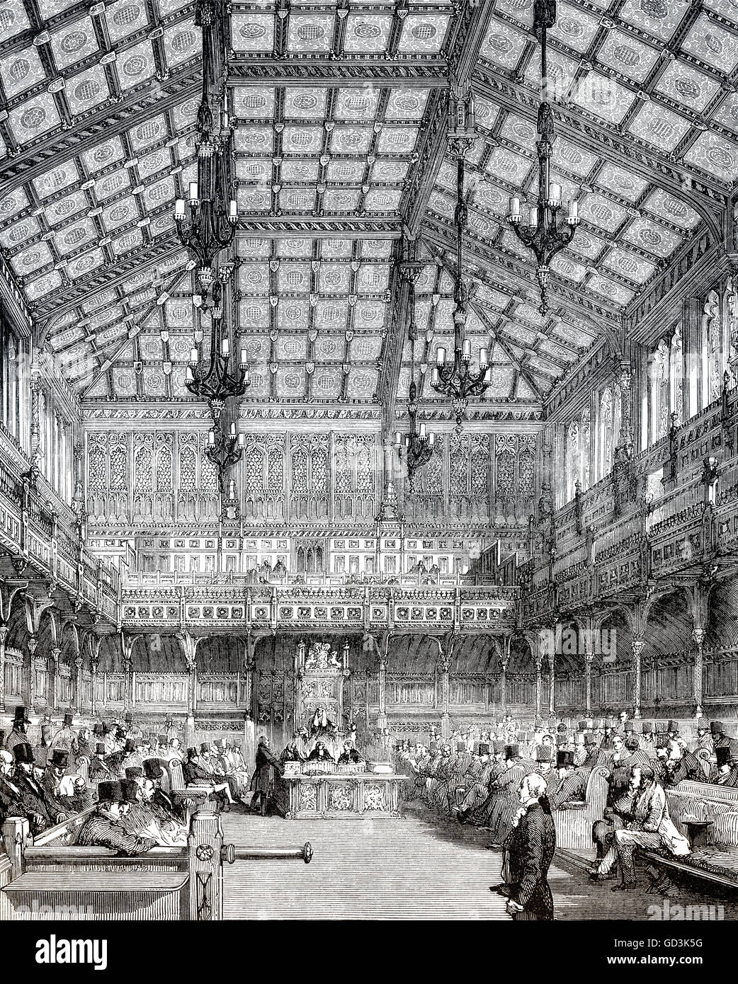 La Chambre des communes, Londres, Angleterre, 19e siècle Banque D'Images