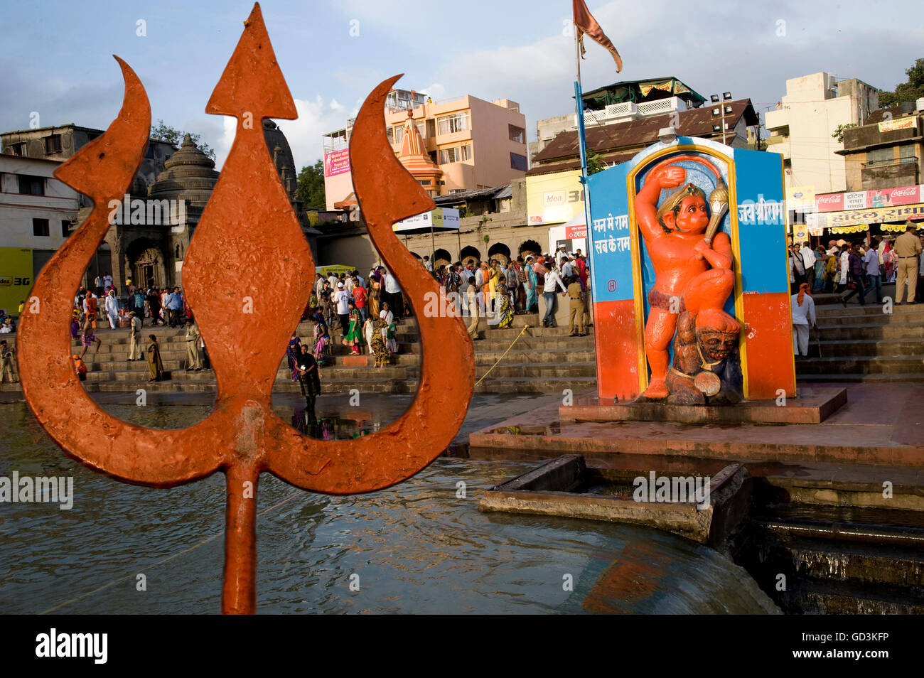 Seigneur HANUMAN statue, Nasik Kumbh Mela, Maharashtra, Inde, Asie Banque D'Images