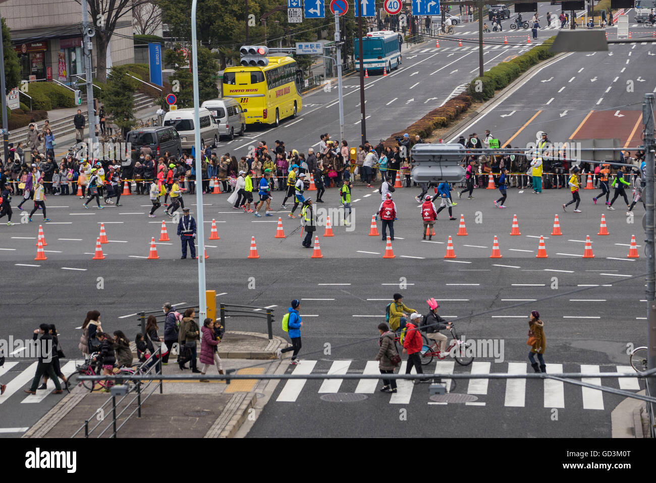 Les participants s'exécutant dans marathon, Tokyo, Japon Banque D'Images