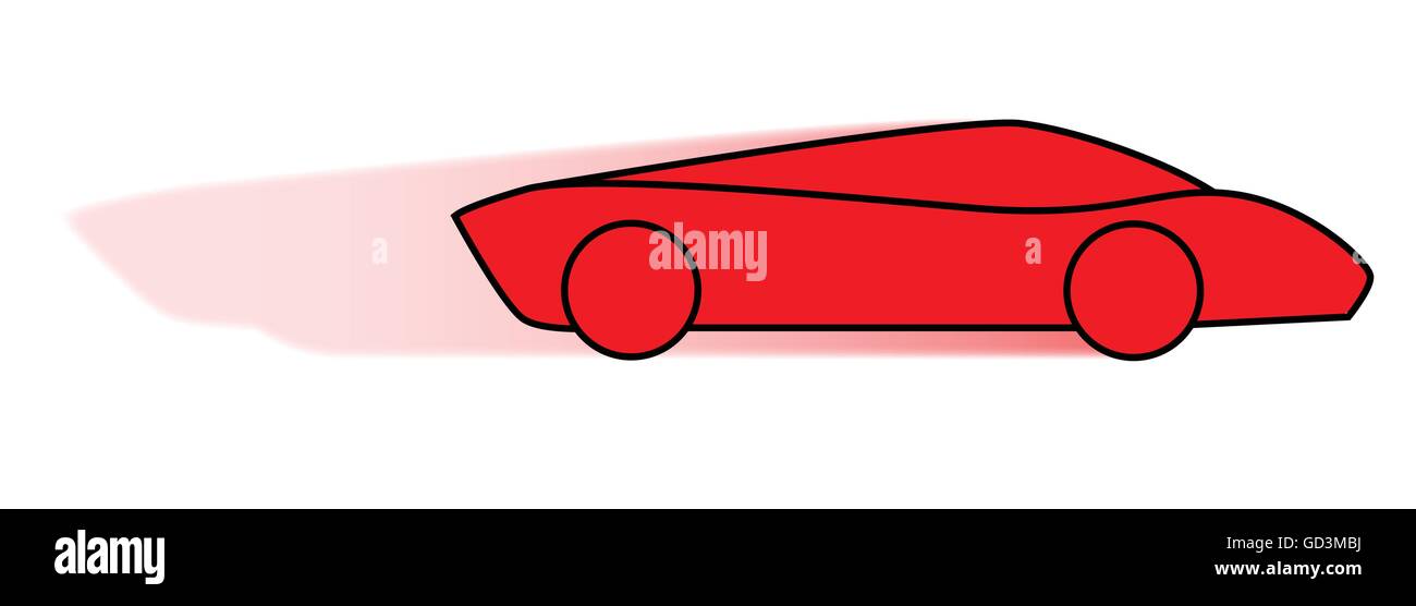 Un dessin d'une voiture de sport rouge très rapide Illustration de Vecteur