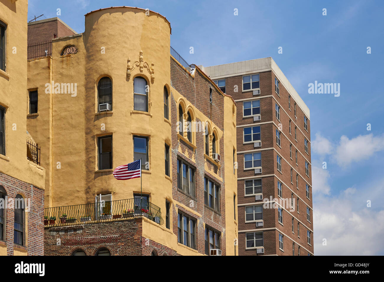 Appartement en bord de bâtiments, la plage de Brighton, Brooklyn, New York, USA Banque D'Images