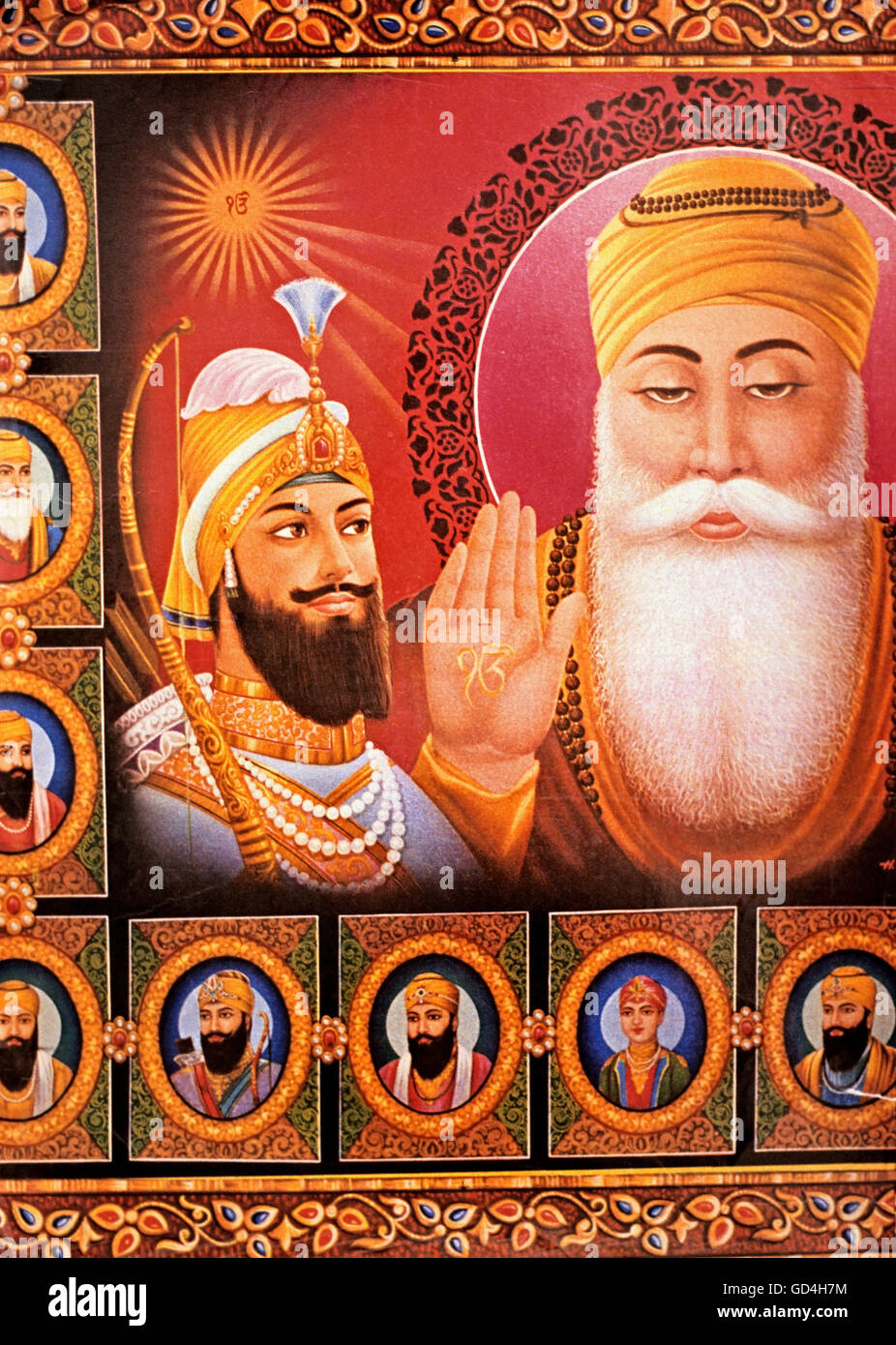 Affiche de Guru Nanak Banque D'Images