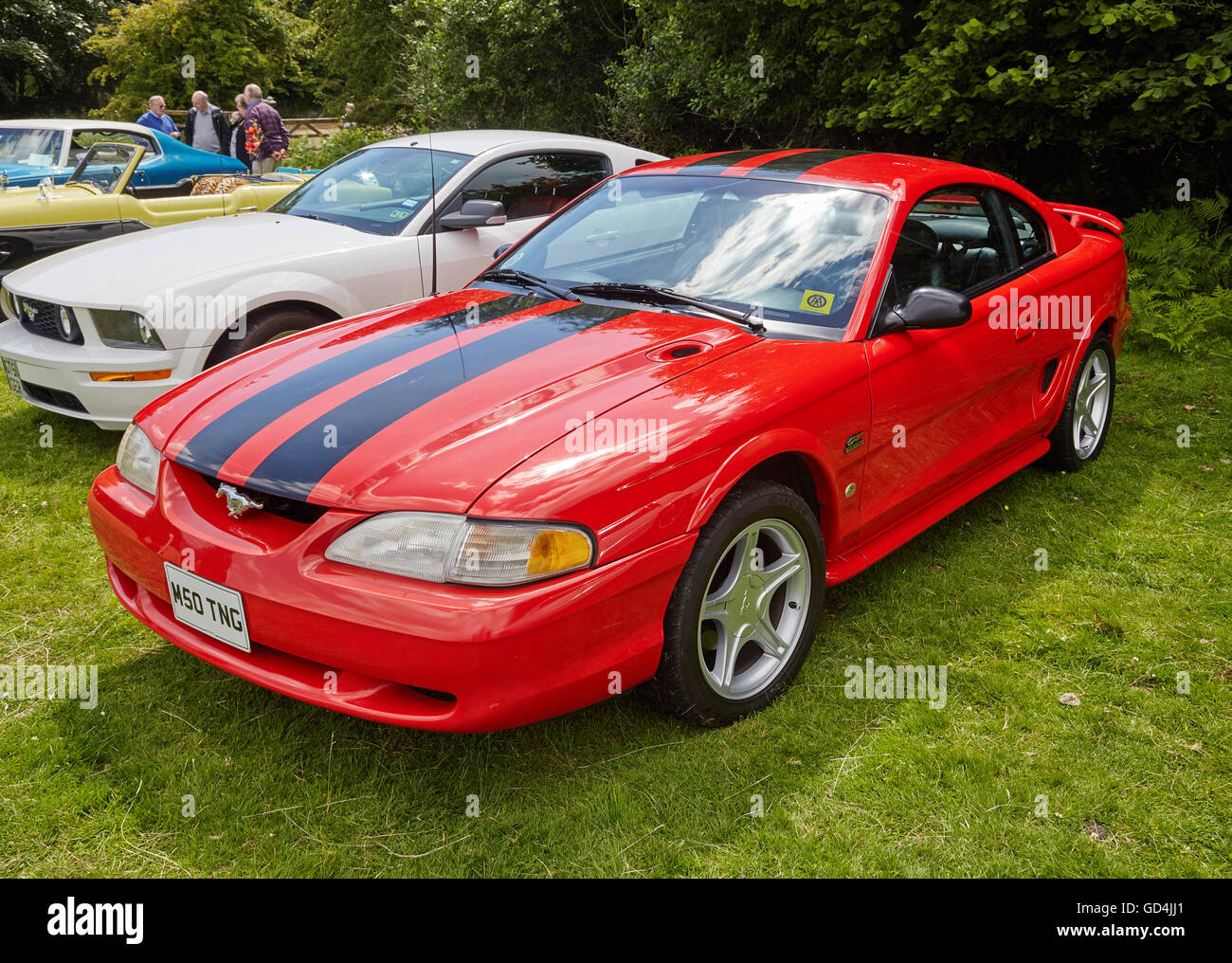 ▷ Tableau vintage d'une Mustang rouge