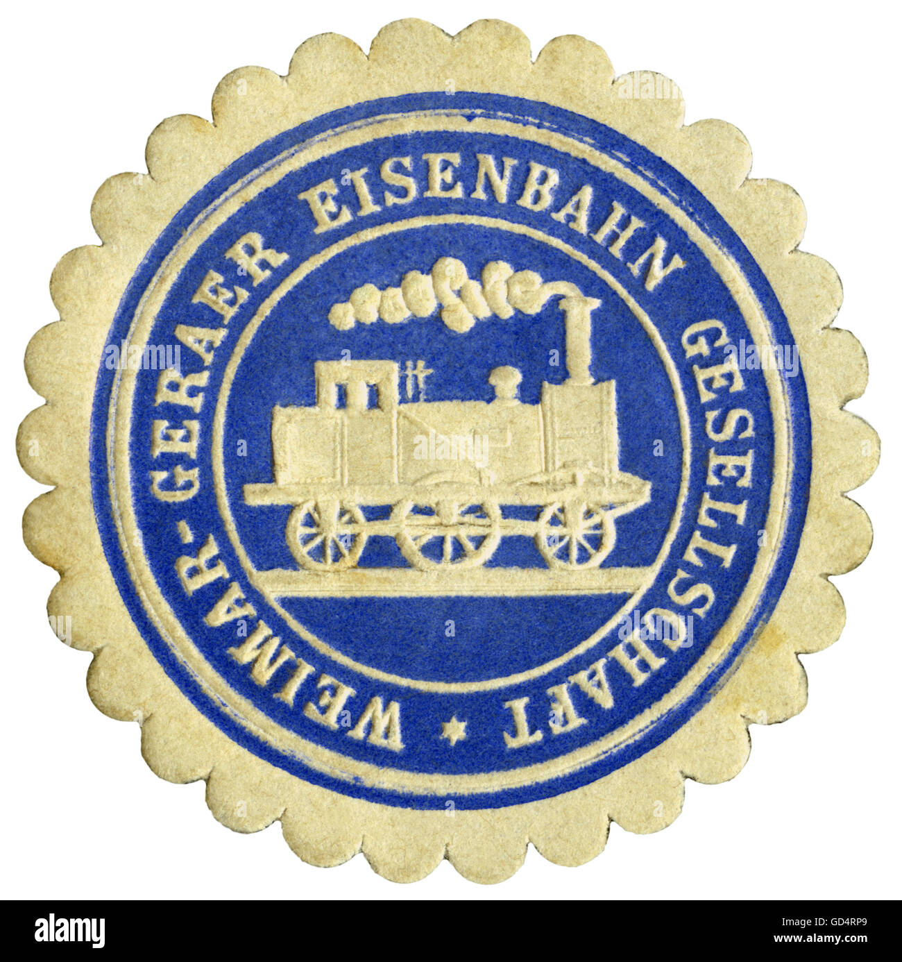 Transport / transport, chemin de fer, Allemagne, Weimar-Gera compagnie de chemin de fer, sceau de sécurité, vers 1880, droits additionnels-Clearences-non disponible Banque D'Images