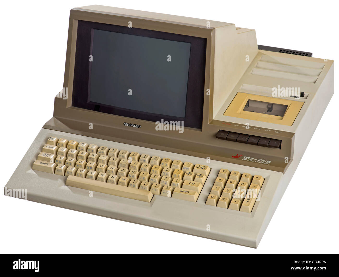 Ordinateur / électronique, ordinateur, Sharp MZ-80A, ordinateur japonais ancien, avec lecteur de cartouche intégré, Japon, 1982, droits supplémentaires-Clearences-non disponible Banque D'Images