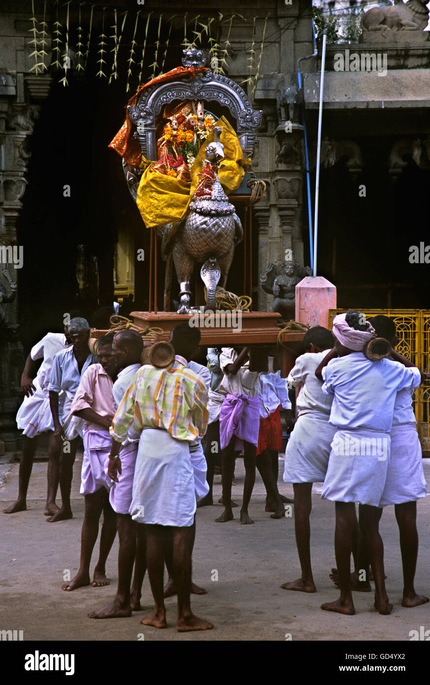Image de Dieu en cours de procession , Rameshwaram Banque D'Images