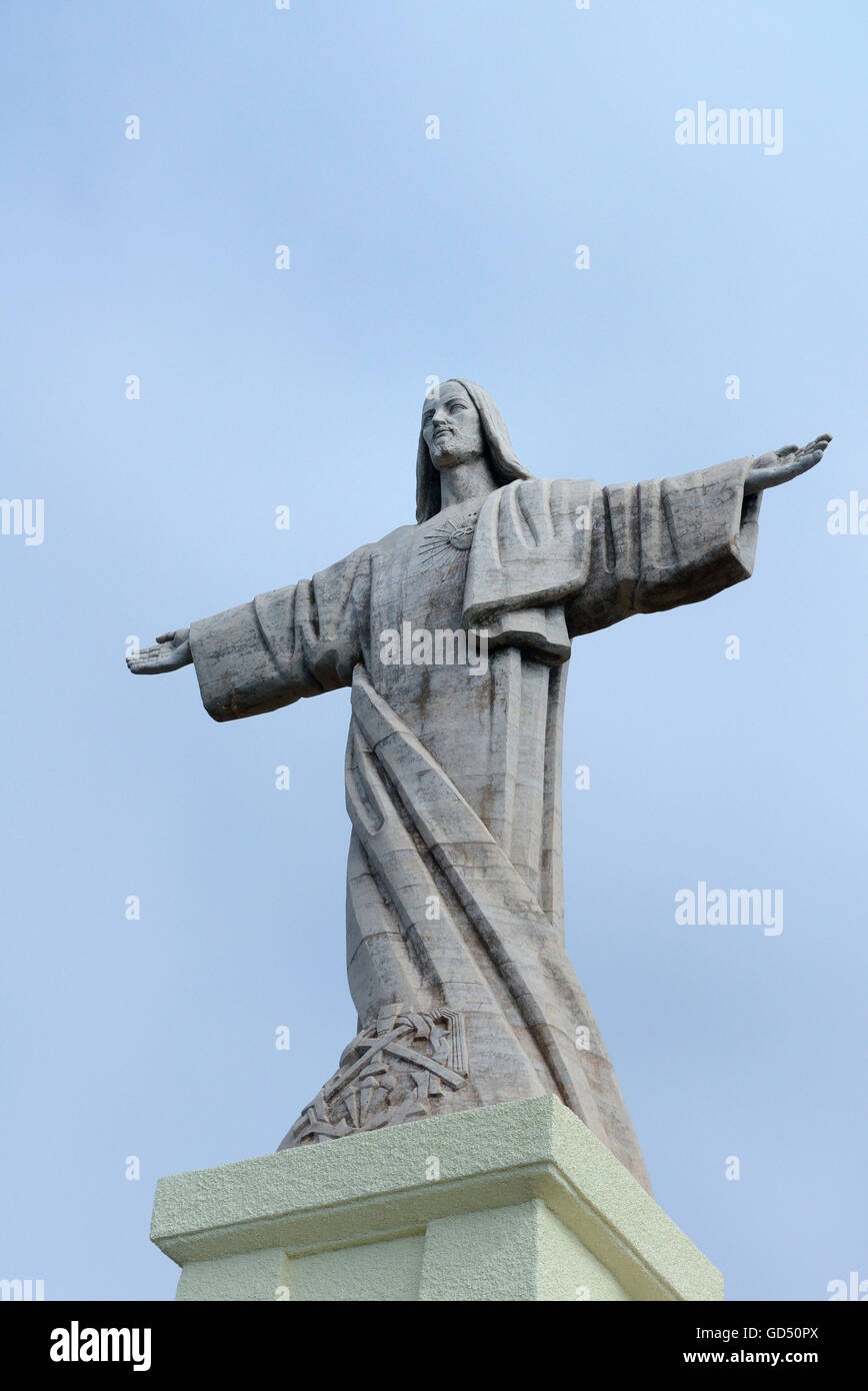 Christus-Statue, Kuenstler Georges Serraz, Ponta do Garajau, Funchal, Madeira, Portugal, Europa, Christusstatue, Cristo-Rei-Statue Banque D'Images