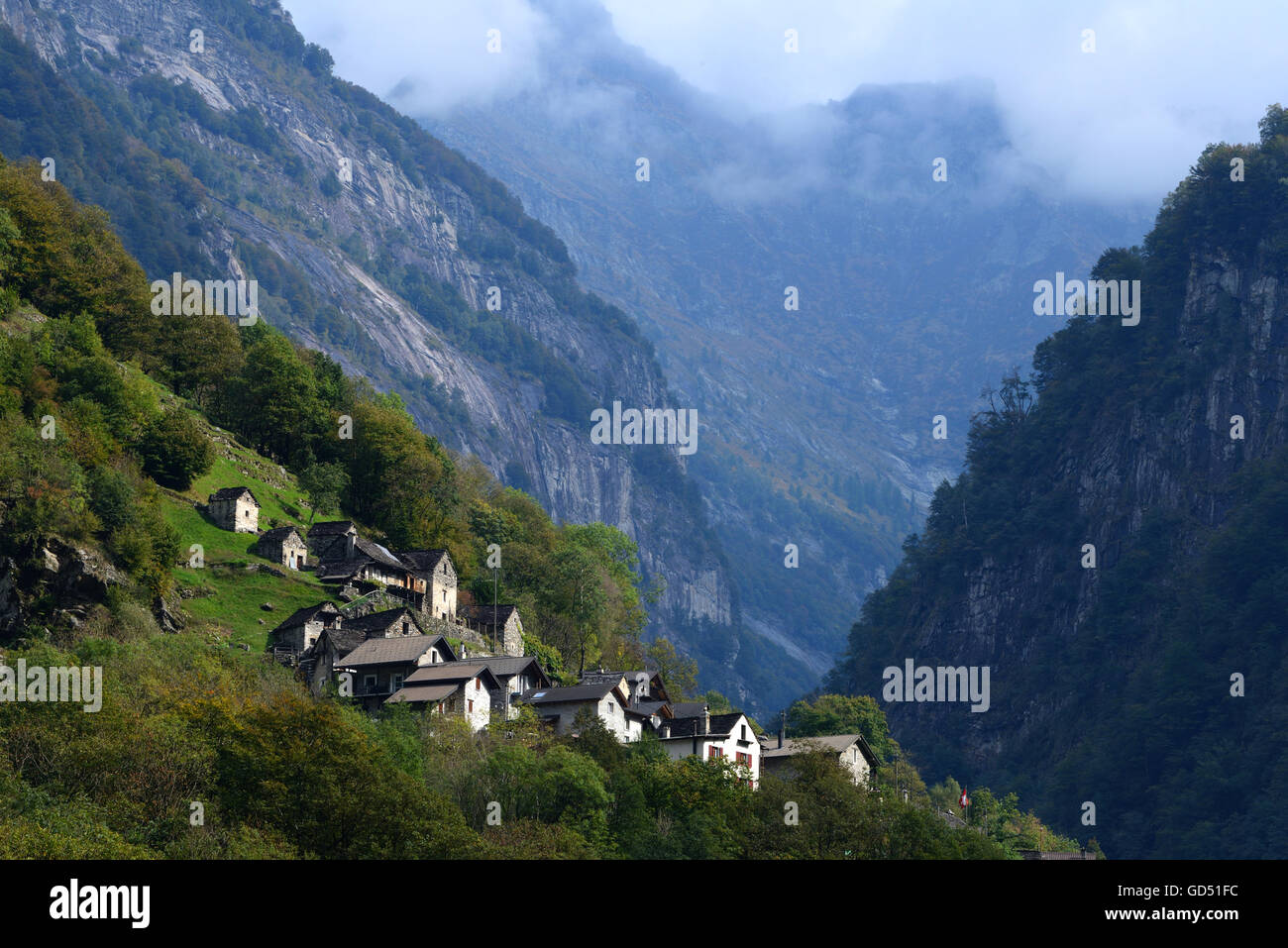 Lavertezzo, Tessin, Suisse, Valle Verzasca Banque D'Images