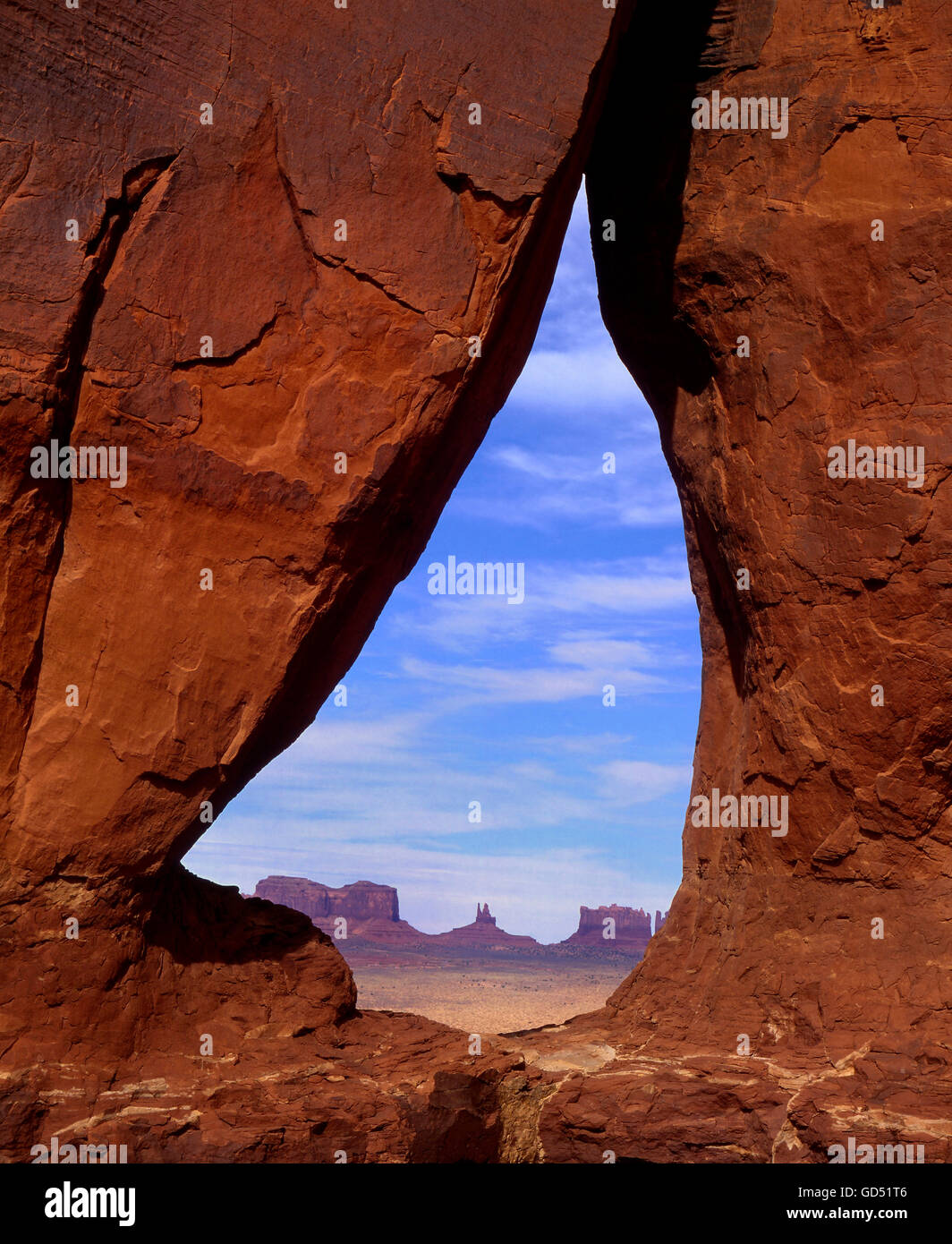 Monument Valley, Blick durch das Keyhole, Schluesselloch, Arizona-Utah, USA Banque D'Images