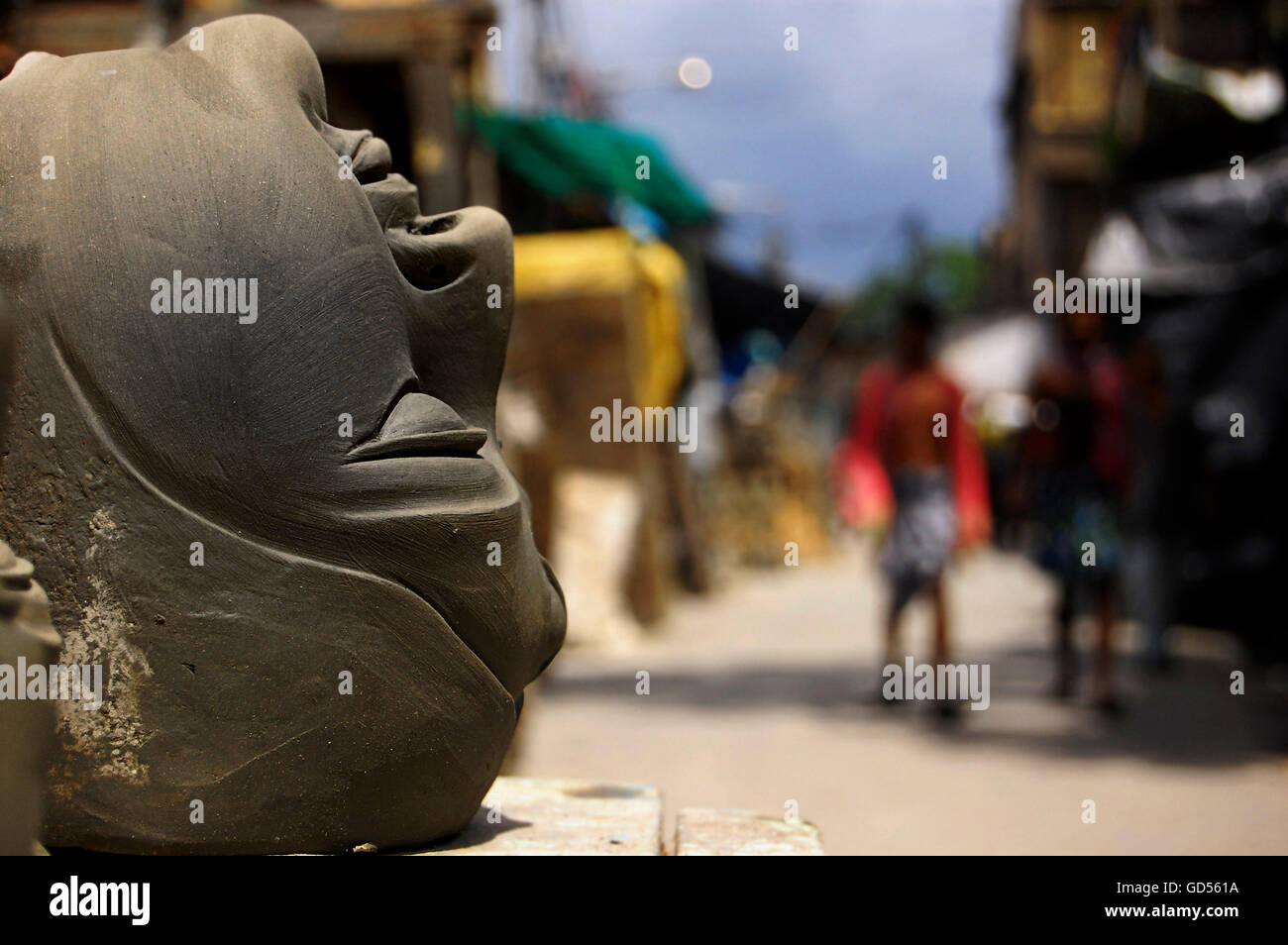 Tête renversée de la déité Banque D'Images