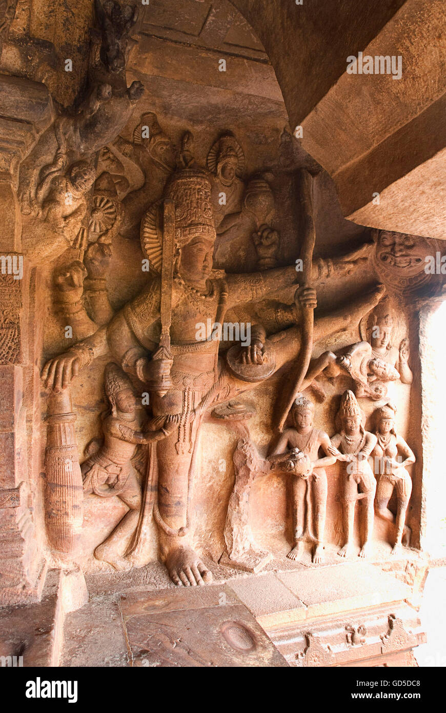 Bas-relief de Trivikrama Banque D'Images