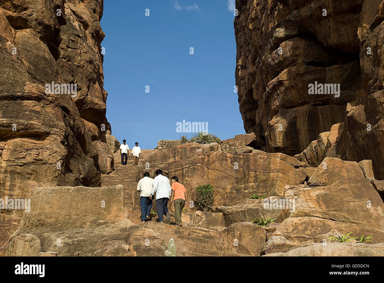 Étapes menant à Badami Grottes Banque D'Images