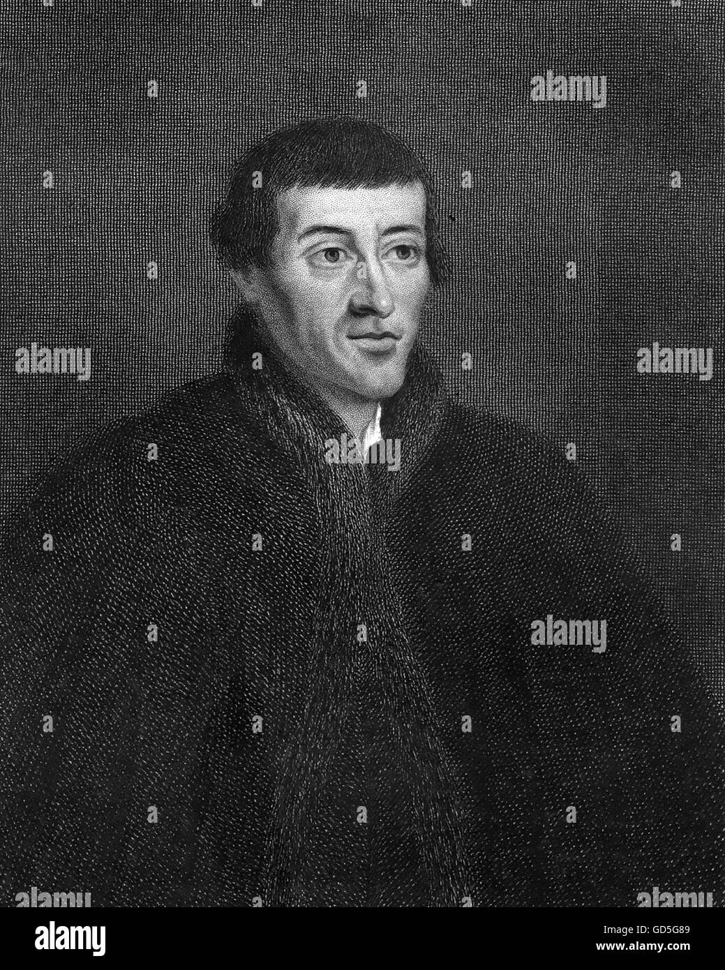 Nicolas Copernic (1473-1543) mathématicien et astronome. Gravure sur acier, basée sur un portrait du 16ème siècle perdu Banque D'Images