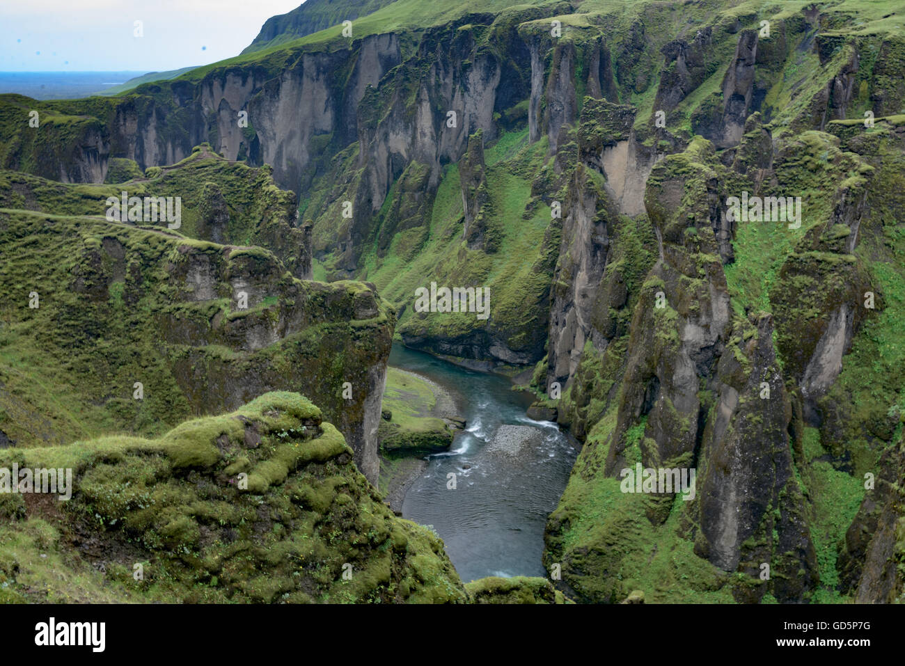 Fjadrargljufurcanyon, créé par l'érosion par la rivière Fjadra, Islande Banque D'Images