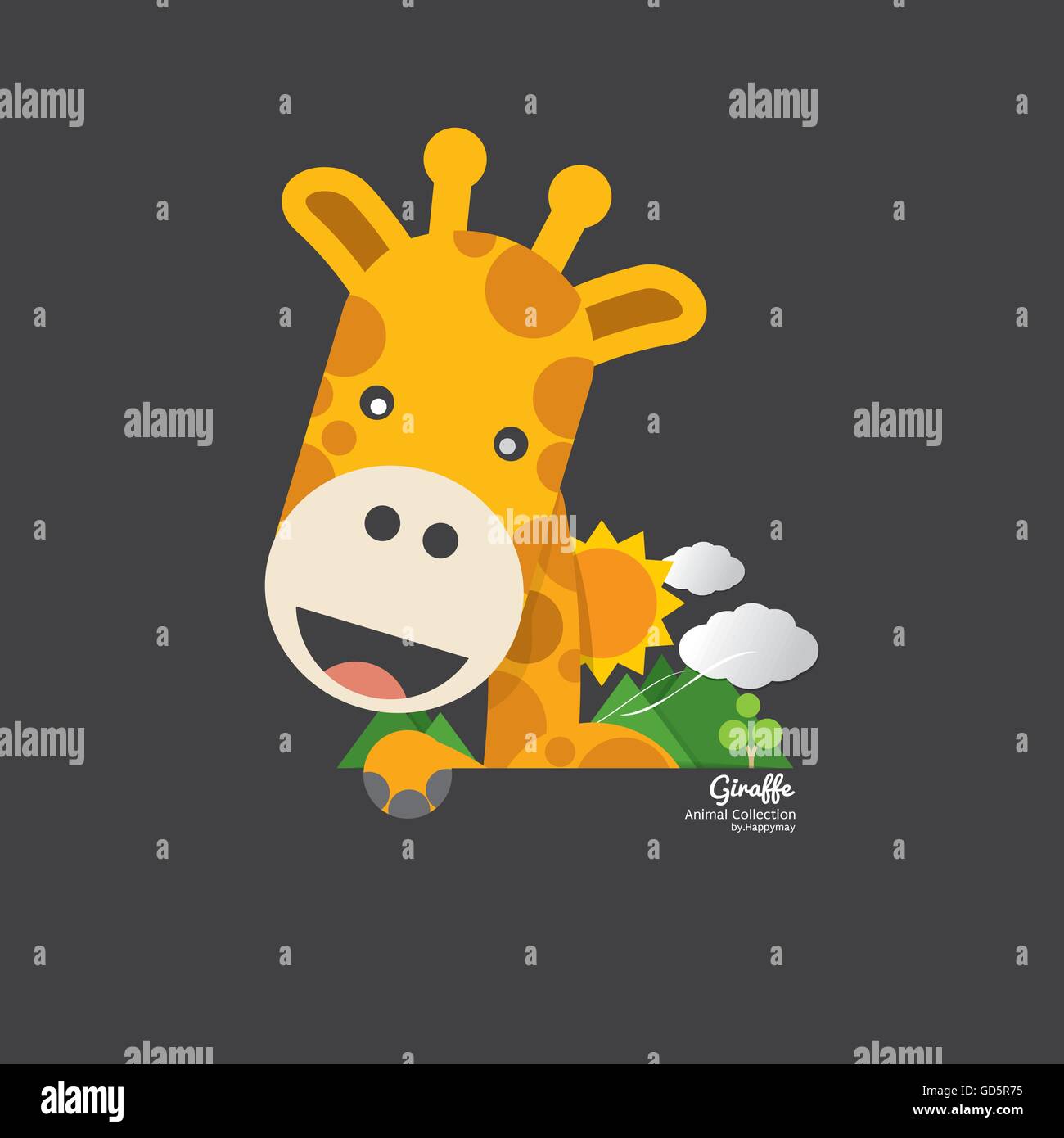 Smiling Cute Giraffe Vector Illustration Illustration de Vecteur