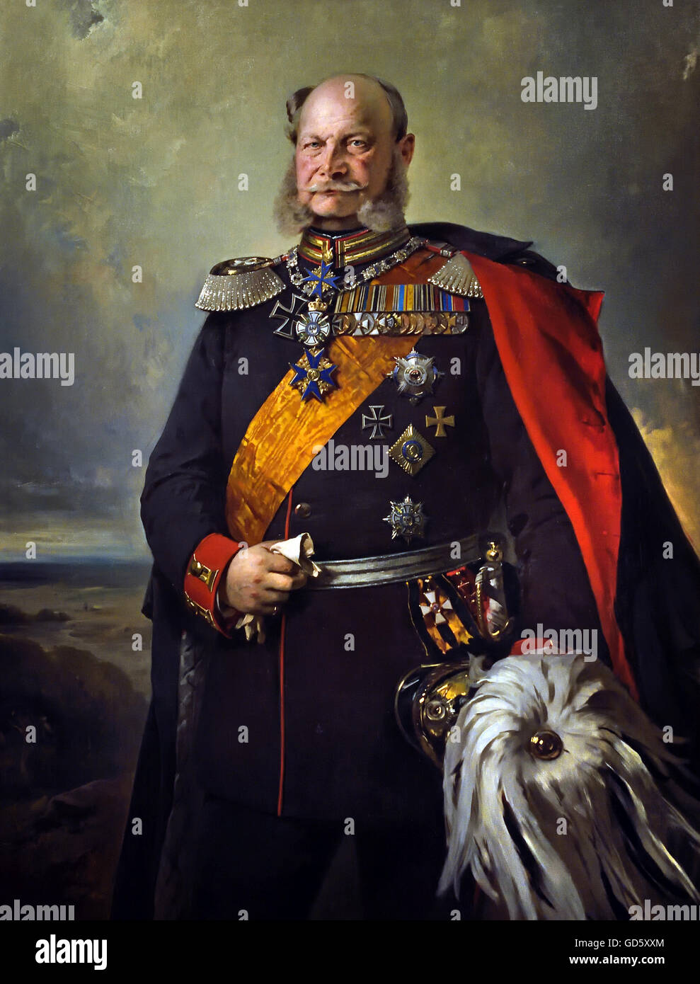 L'empereur Guillaume I en uniforme de l'Maréchal du premier régiment d'infanterie par Paul Bulow ( 1879 Wilhelm Friedrich Ludwig 1797 - 1888 de la maison de Hohenzollern a été le roi de Prusse (1861 - 1888) et le premier empereur allemand Premier chef d'état d'une Allemagne unie ) Banque D'Images