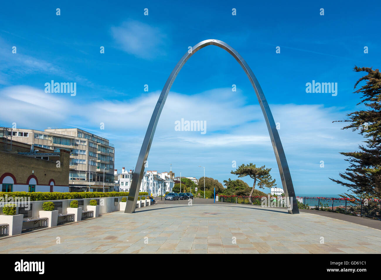 Courte étape Première Guerre mondiale, le monument commémoratif de la Leas Folkestone Kent England Banque D'Images