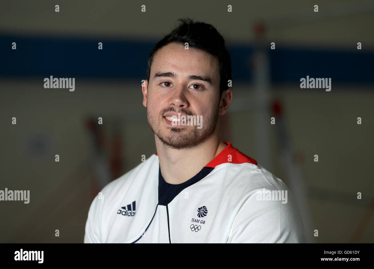 La société britannique Kristian Thomas au cours de l'équipe annonce à Lilleshall National Sports Center, Newport. Banque D'Images