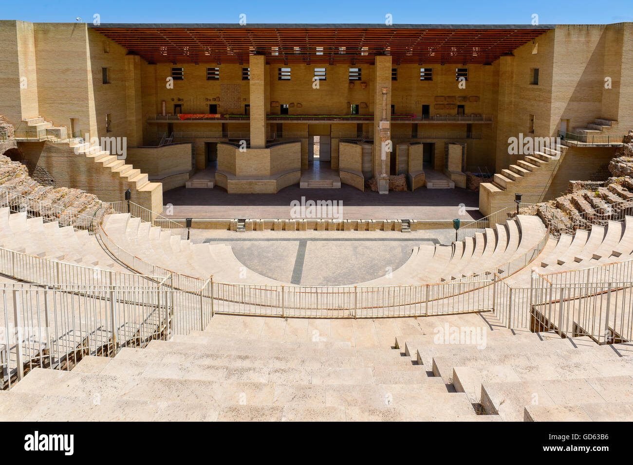 Vue de l'ancien théâtre romain de Sagunto, Espagne Banque D'Images
