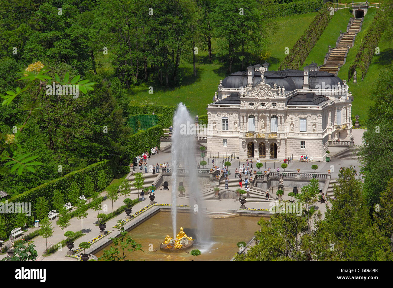 Linderhof, château de Linderhof, château de Linderhof, Schloss Linderhof, Upper Bavaria, Bavaria, Germany, Europe Banque D'Images