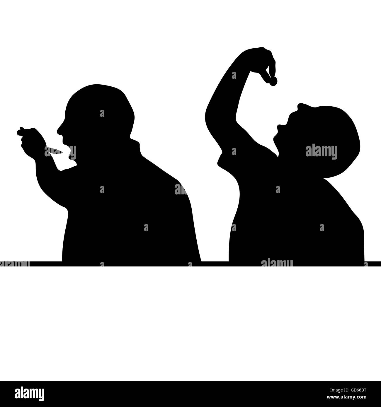 Man in Black silhouette eat art vector illustration Illustration de Vecteur