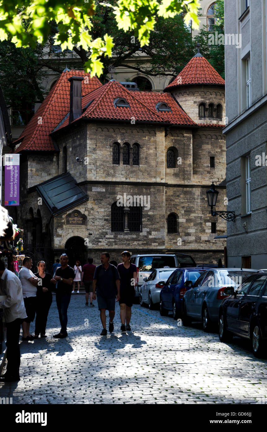 Klausen Synagogue dans le quartier juif (Josefov) dans le centre de Prague (Praha) en République tchèque. Banque D'Images