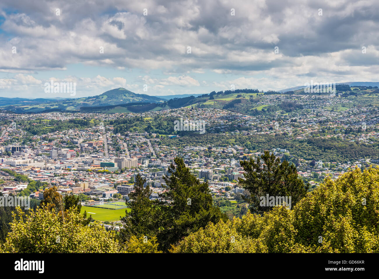 Vue sur la ville depuis le belvédère à la Centennial Memorial sur Signal Hill, Dunedin Otago ile sud Nouvelle Zelande Banque D'Images