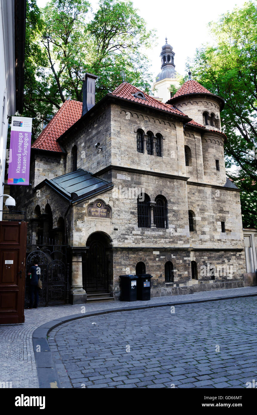 Klausen Synagogue dans le quartier juif (Josefov) dans le centre de Prague (Praha) en République tchèque. Banque D'Images