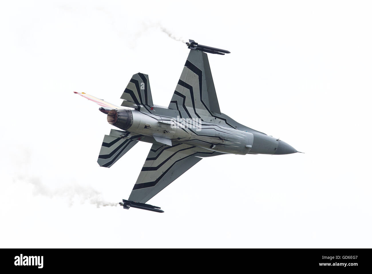 LEEUWARDEN, Pays-bas-Juin 10, 2016 : Belgique - Air Force General Dynamics F-16 AM à l'Airshow néerlandais le 10 juin 2016 à Banque D'Images