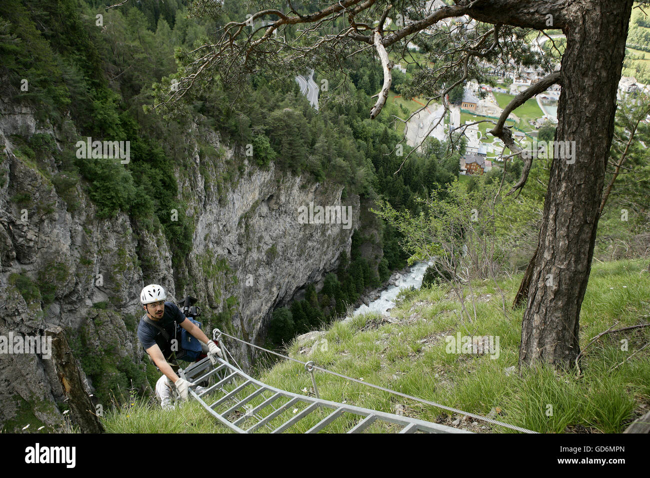 Aventura Parc Mont Blanc. Le PRÉ SAINT DIDIER. Aoste. Italie Banque D'Images