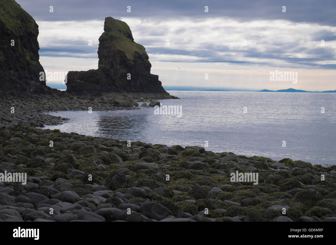 Plage gris en Taslisker Bay, île de Skye Banque D'Images