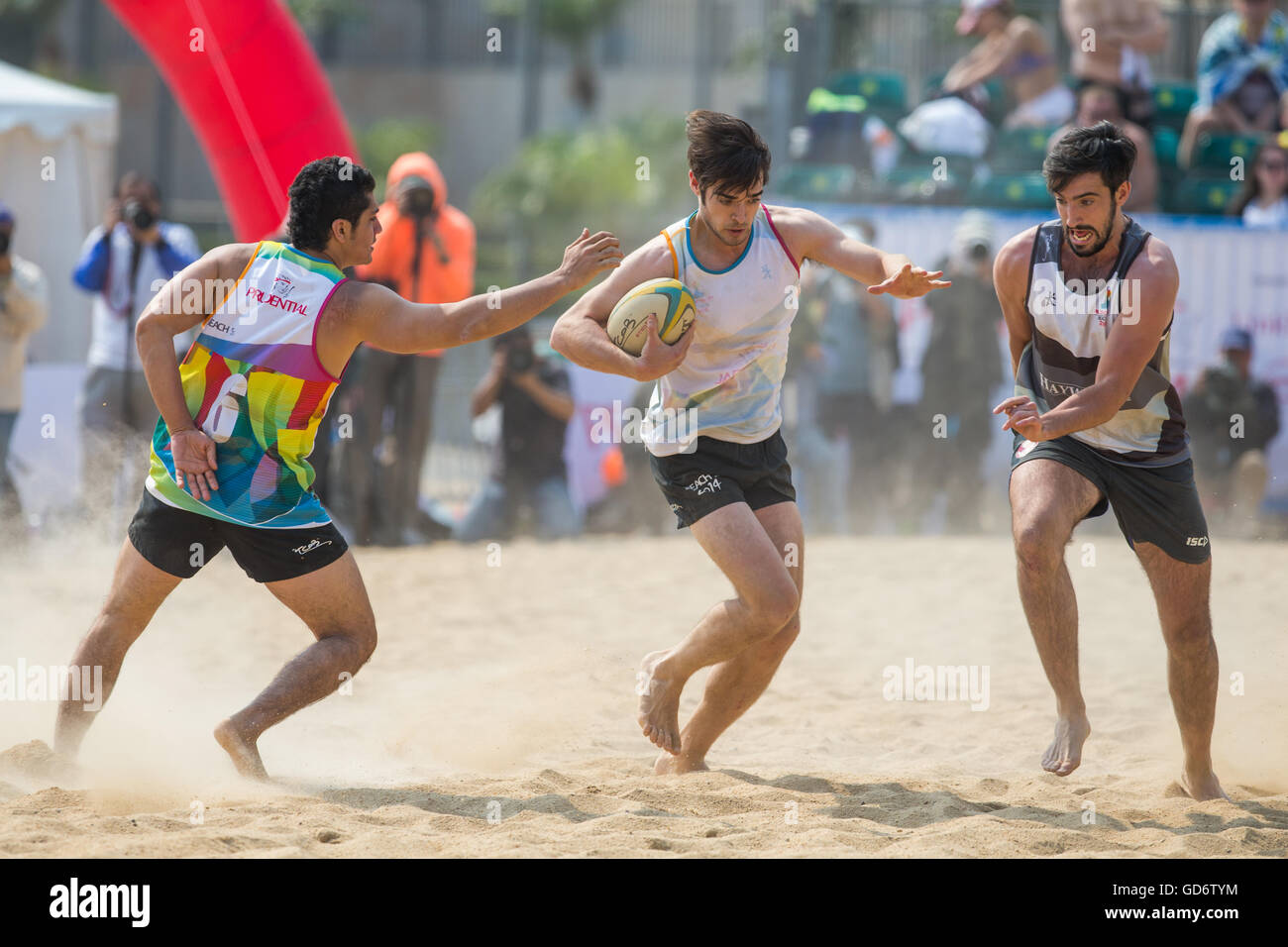 Beach Rugby - Hong Kong Beach 5 2014 Banque D'Images