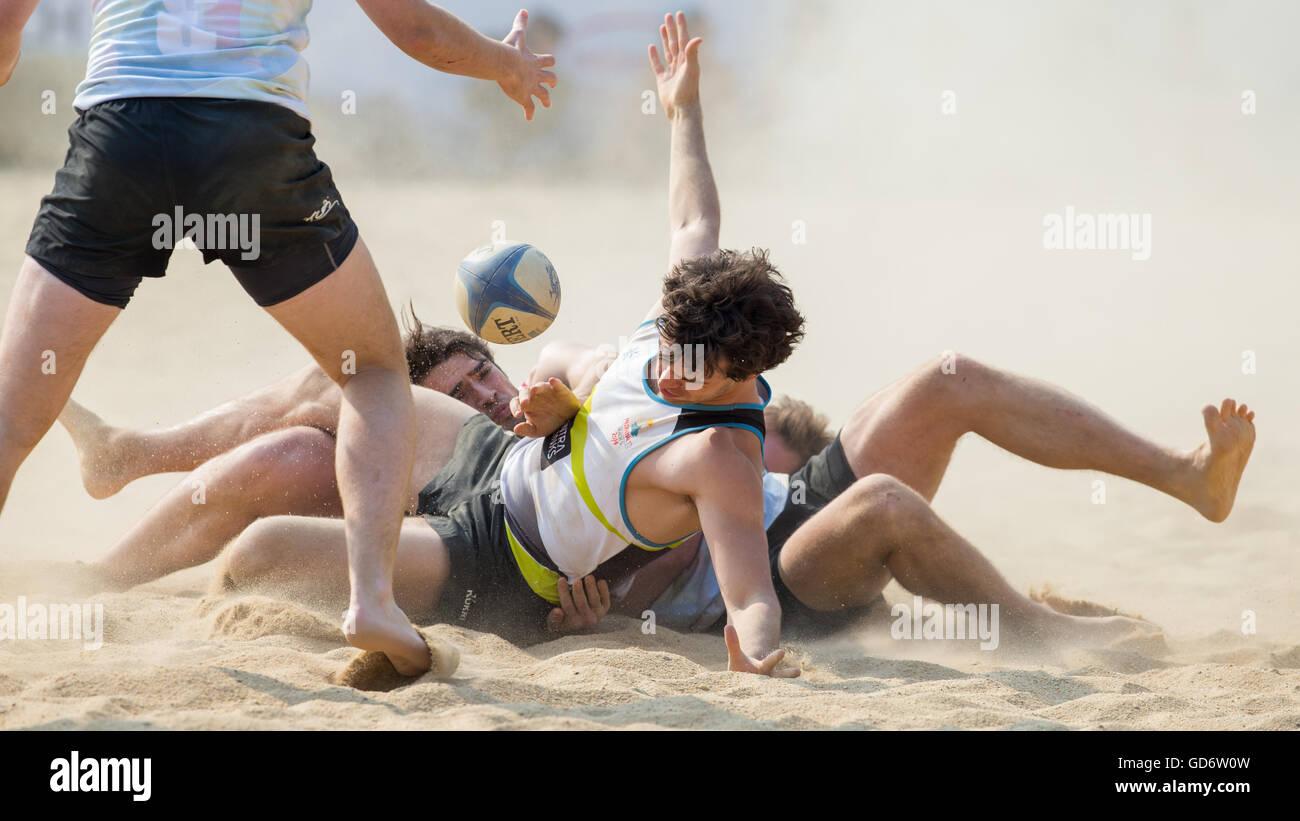 Beach Rugby - Hong Kong Beach 5 2014 Banque D'Images