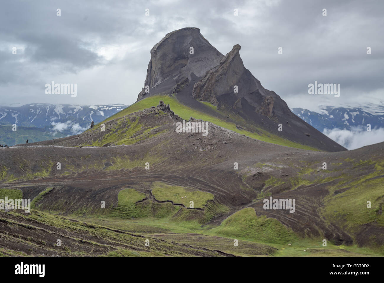 Les paysages le long des routes accidentées et belle highlands (F) les routes de l'Islande près de Porsmork (Þórsmörk). L'Islande Banque D'Images