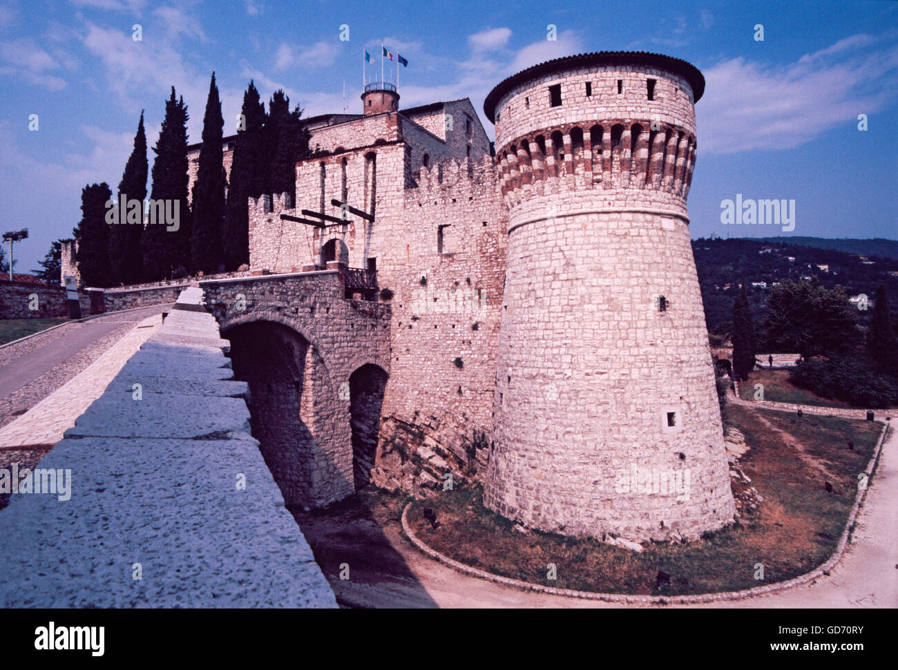 L'Italie, Lombardie, Brescia, Château Banque D'Images