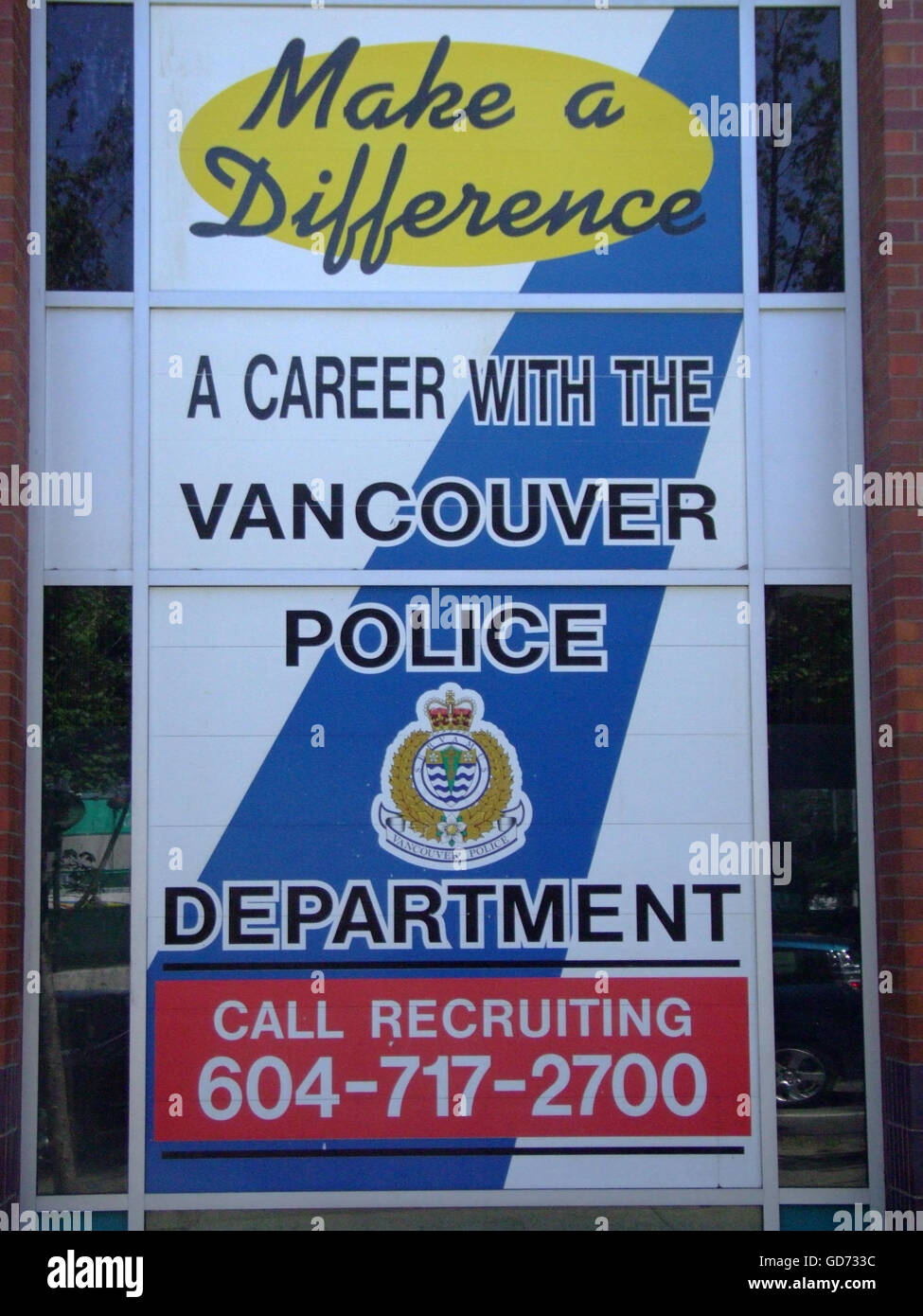 Le recrutement du Service de police de Vancouver Banque D'Images
