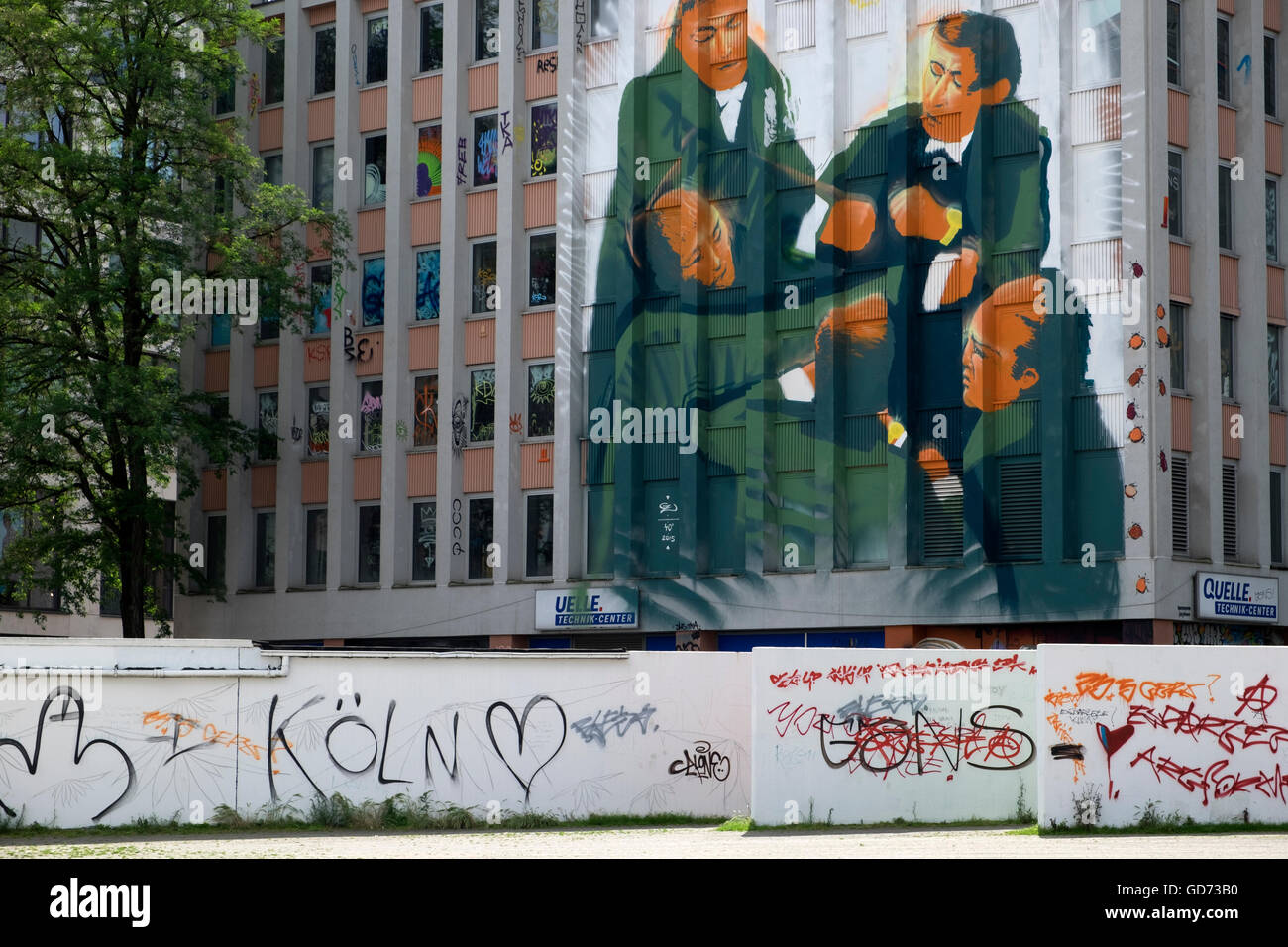 Dusseldorf ALLEMAGNE Graffiti Banque D'Images