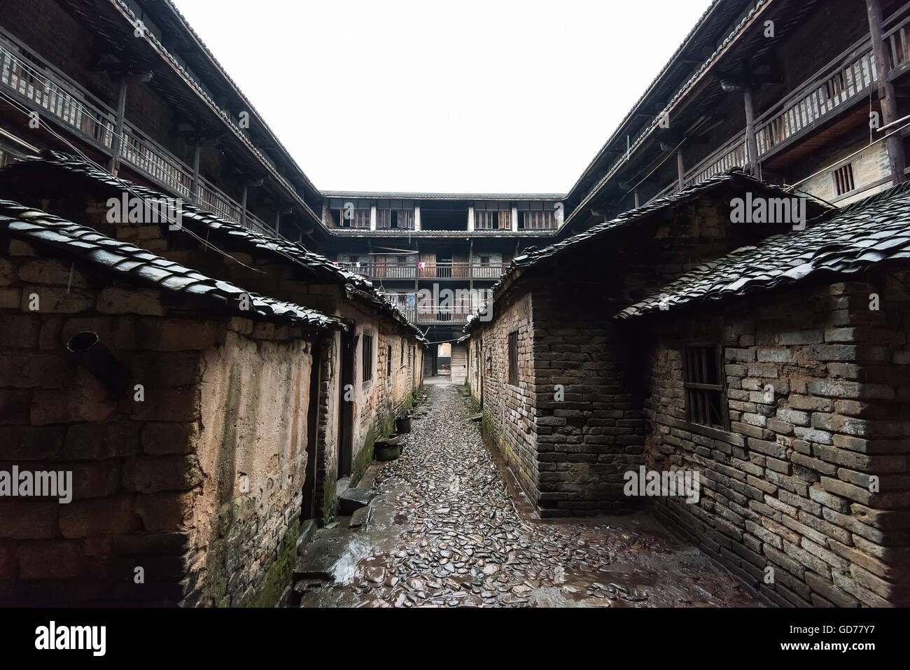 Situé dans clos Hakka JiangXi, Chine Banque D'Images