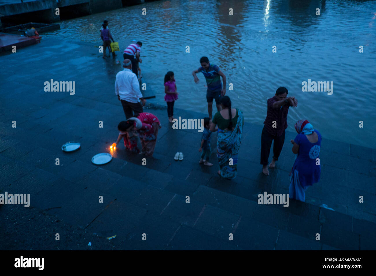 Le Panchavati a une signification spéciale pour les Hindous comme un site religieux important sur la rive de la rivière Godavari Banque D'Images