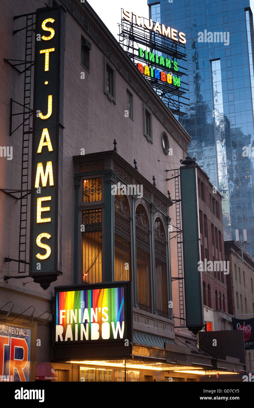 Saint James Broadway Theatre Marquee, NYC Banque D'Images