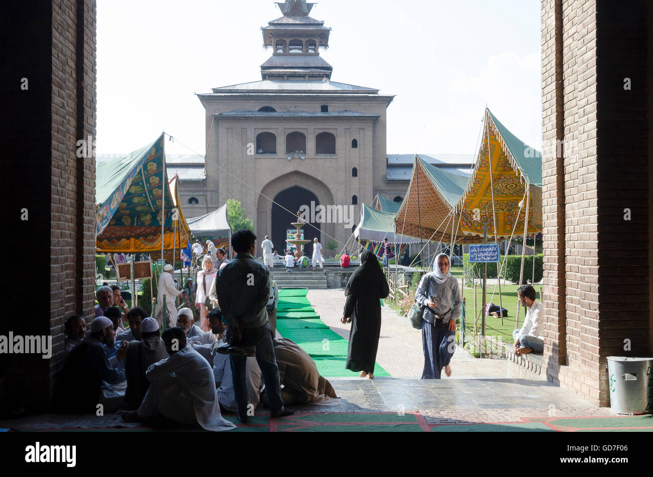 La Mosquée Jamia Masjid, Srinagar, Jammu-et-Cachemire, l'Inde Banque D'Images