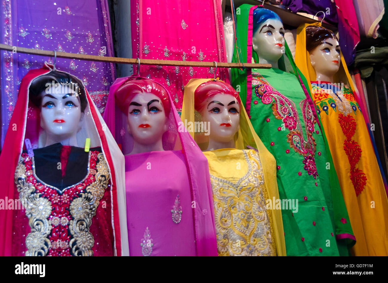 Magasin de vêtements, Srinagar, Jammu-et-Cachemire, l'Inde Banque D'Images