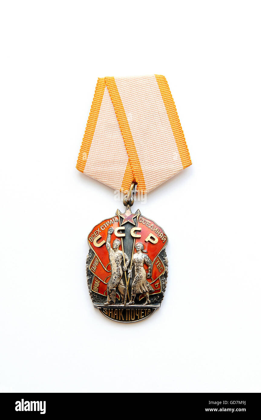 Ordre du Mérite de l'URSS, les travailleurs de tous les pays, unissez-vous Banque D'Images