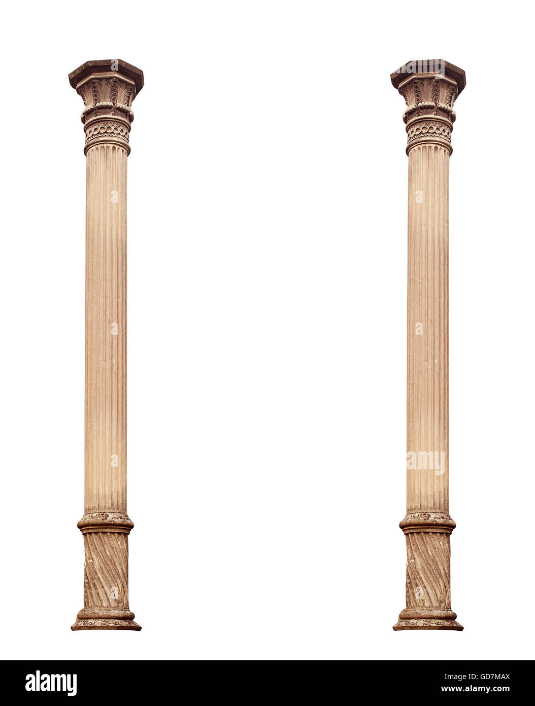 Colonne ionique isolés. Clipping path Banque D'Images