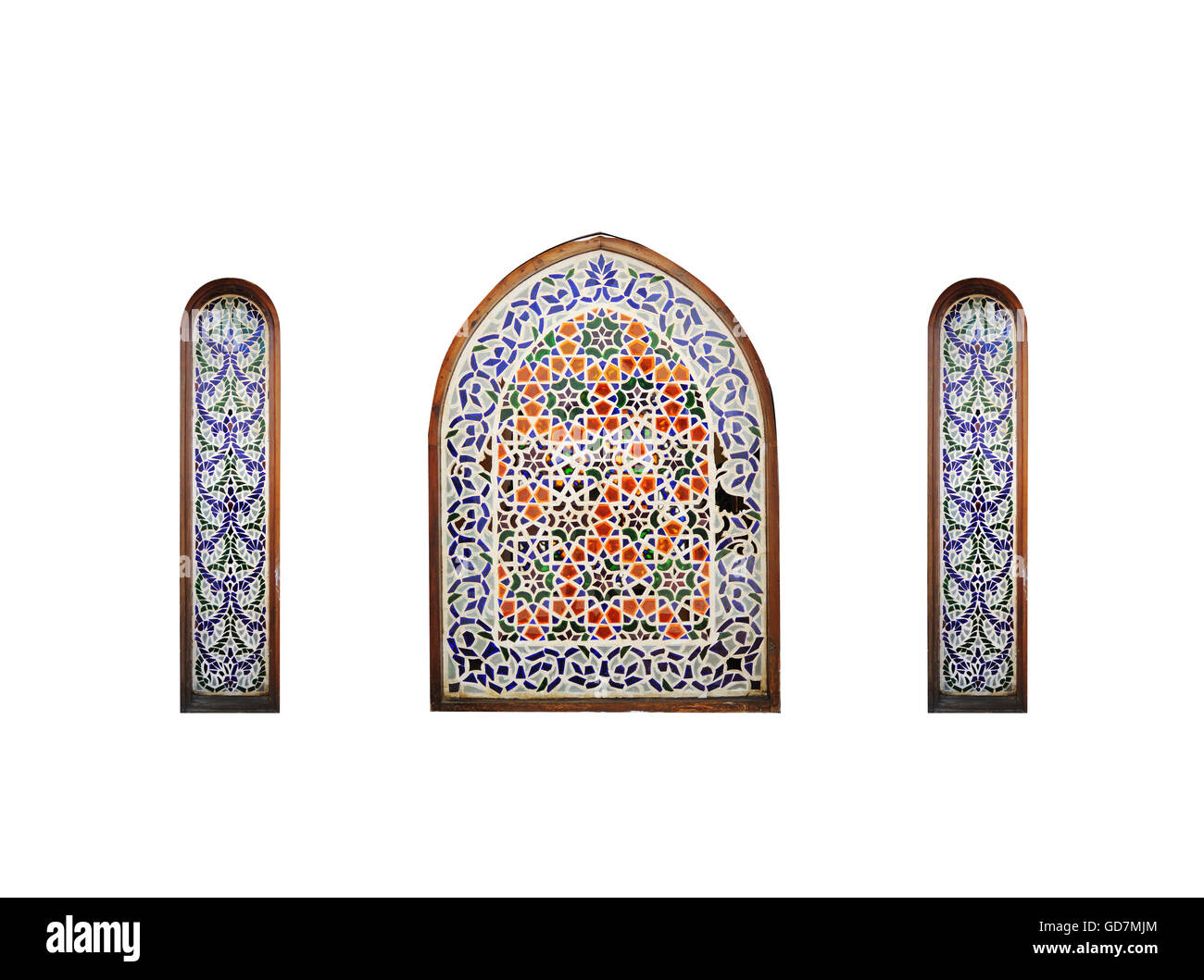 Fenêtre arabes sur un fond blanc, Charm el-Cheikh, Égypte Banque D'Images
