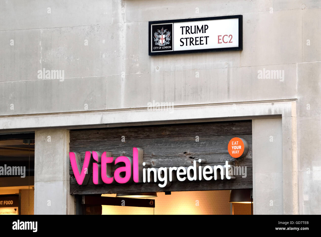 Londres, Angleterre, Royaume-Uni. Ingrédient Vital shop à Trump Street, EC2 Banque D'Images