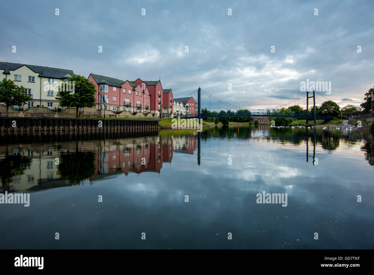 Vue au bord de l'eau du quai Devon Banque D'Images