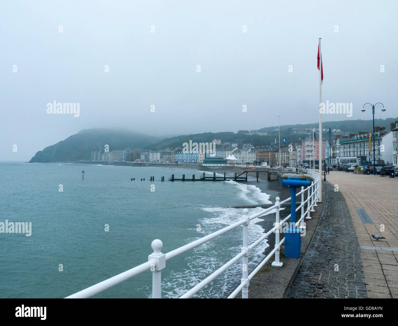 Dans le brouillard d'Aberystwyth au Pays de Galles Ceredigion UK Banque D'Images