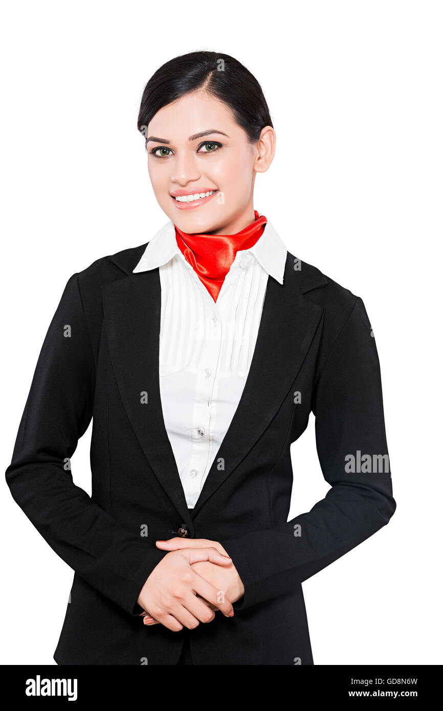 1 Femme adulte indien Air Hostess debout Banque D'Images